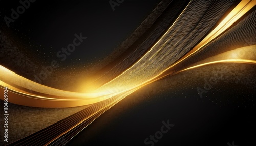 elegant golden scene diagonal glowing with lighting effect sparkle on black background template premium award design