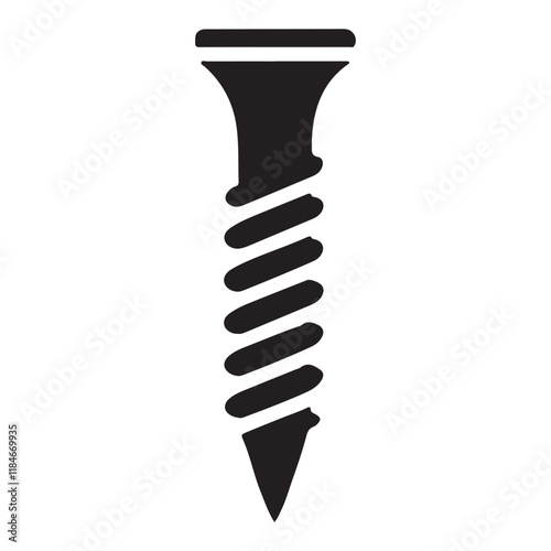 Black Silhouette Screw Icon for Construction Projects