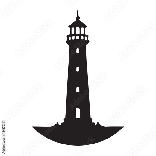 Lighthouse Silhouette Icon for Navigation