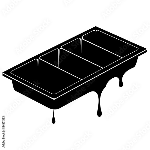  paint tray silhouette vector illustration