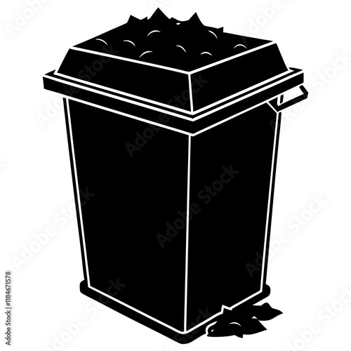  compost bin silhouette vector illustration
