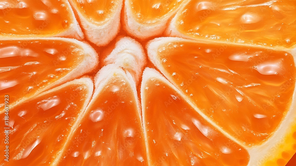 A close-up of a peeled orange, the segments perfectly separated A close-up of a peeled orange, the segments perfectly separated