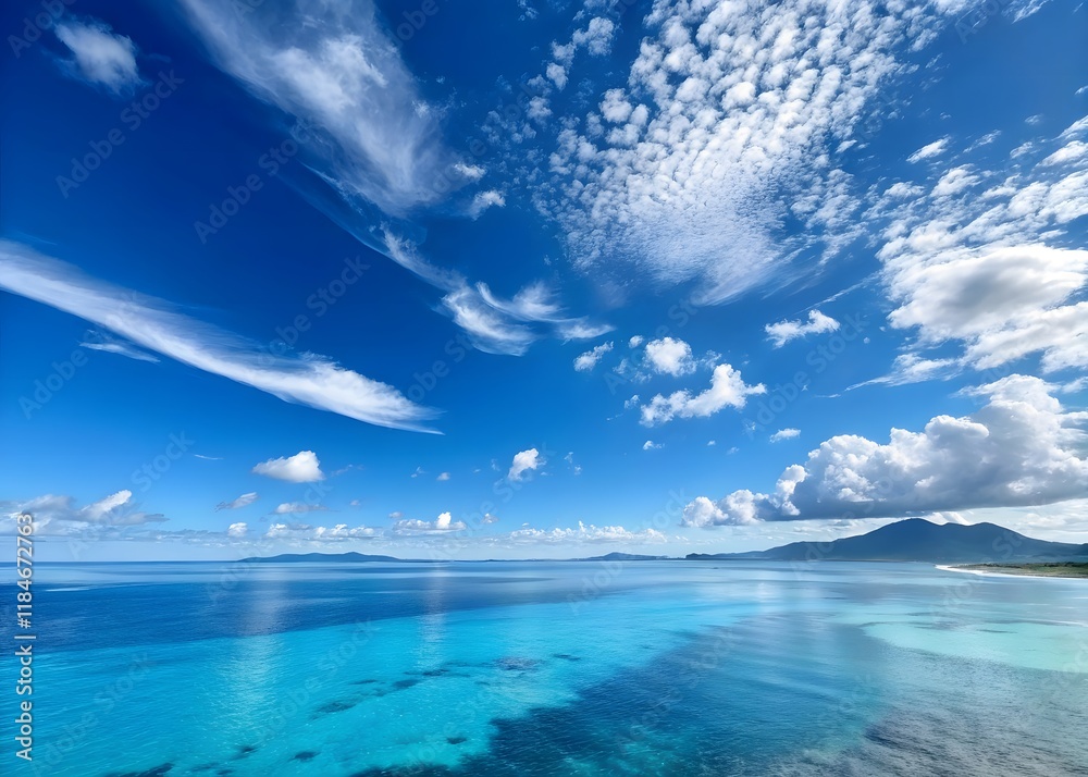 Fototapeta premium Cloudscape - White clouds in the blue sky