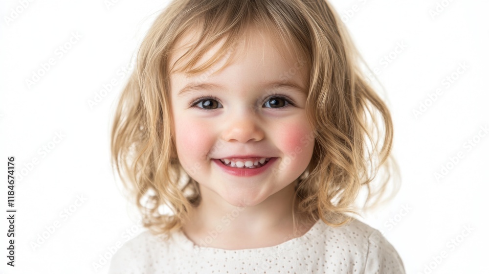 Radiant Child Portrait: Joyful Little Girl Smiles Radiant Child Portrait: Joyful Little Girl Smiles