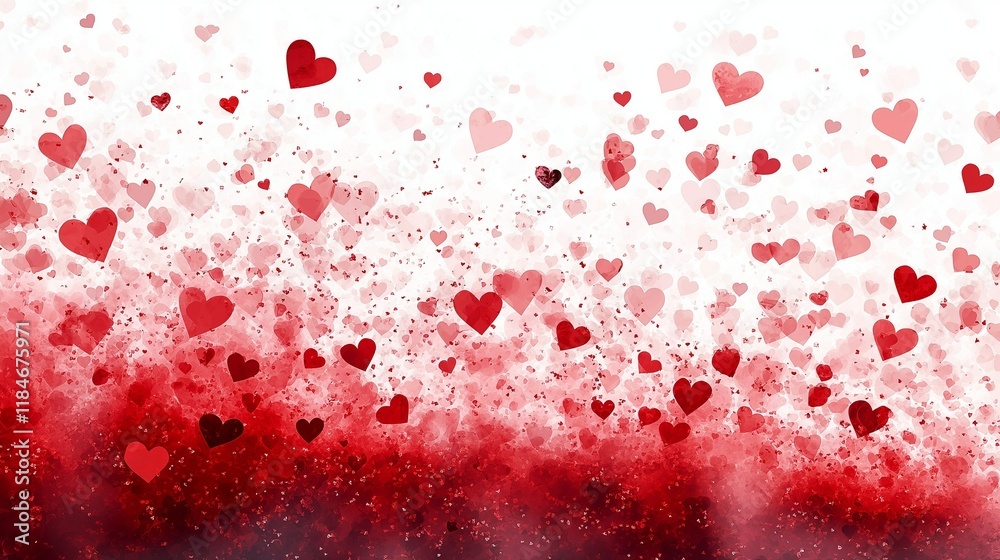 Fototapeta premium Abstract Heart Pattern, Valentine's Day Themed, Romantic Background, Digital Art, Background, Illustration
