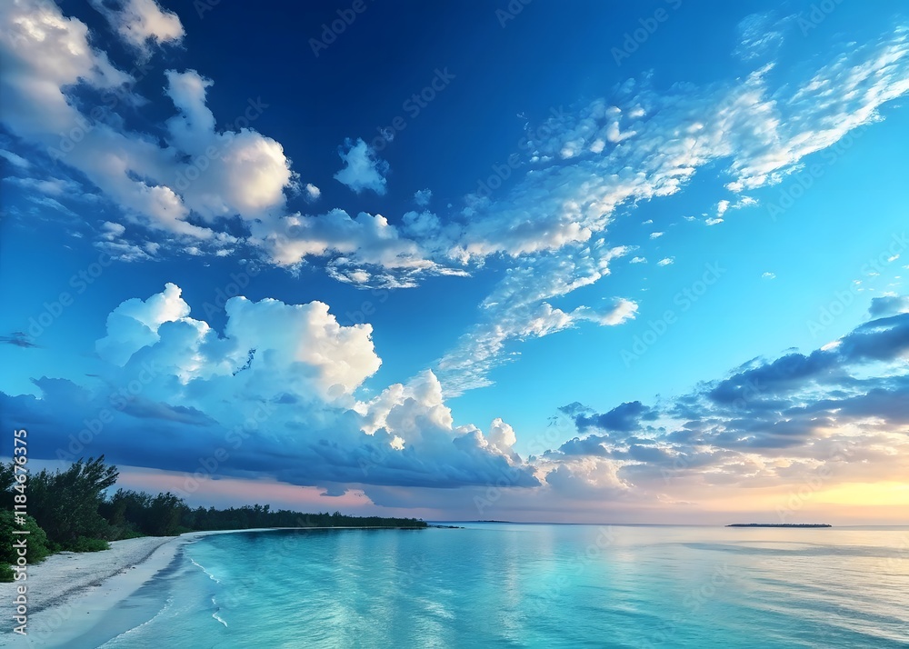 Fototapeta premium Cloudscape - White clouds in the blue sky