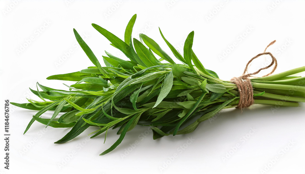 Fototapeta premium tarragon bunch isolated on white background
