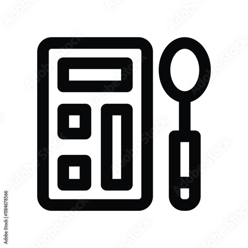 calories calculator icon. vector line icon for your website, mobile, presentation, and logo design.