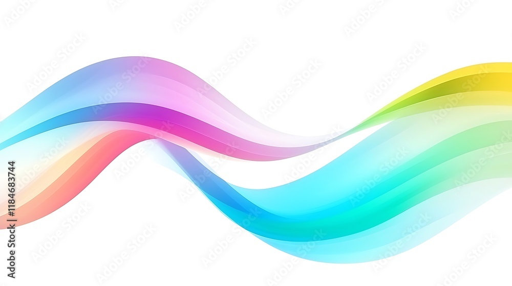Fluid Rainbow Waves: A Serene Abstract Design Fluid Rainbow Waves: A Serene Abstract Design