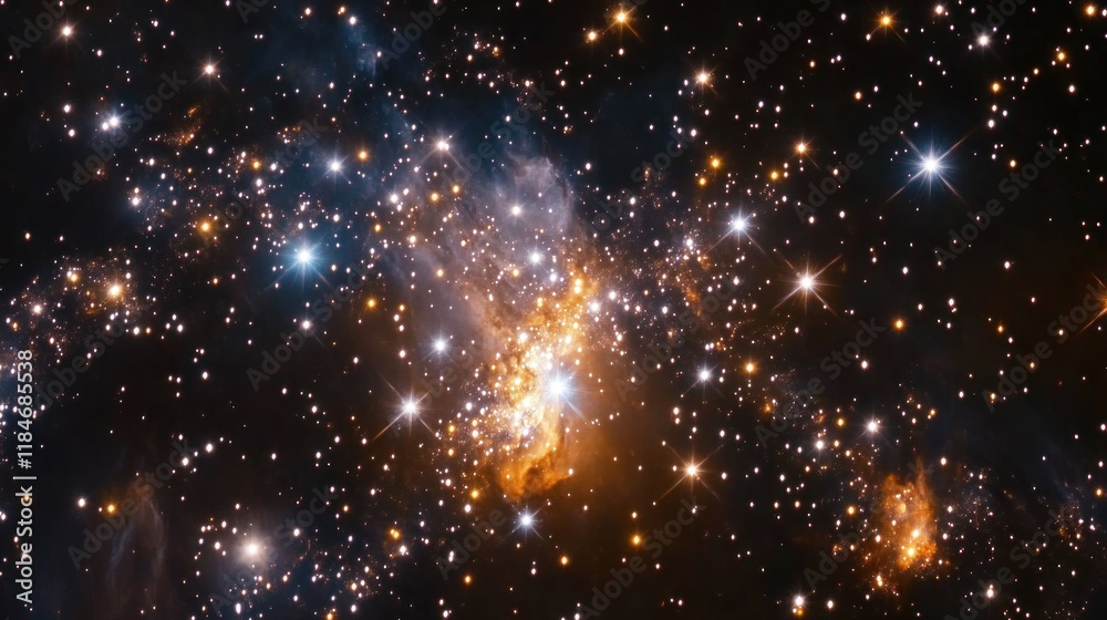 Fototapeta premium Star Cluster in a Dark Expanse of Space