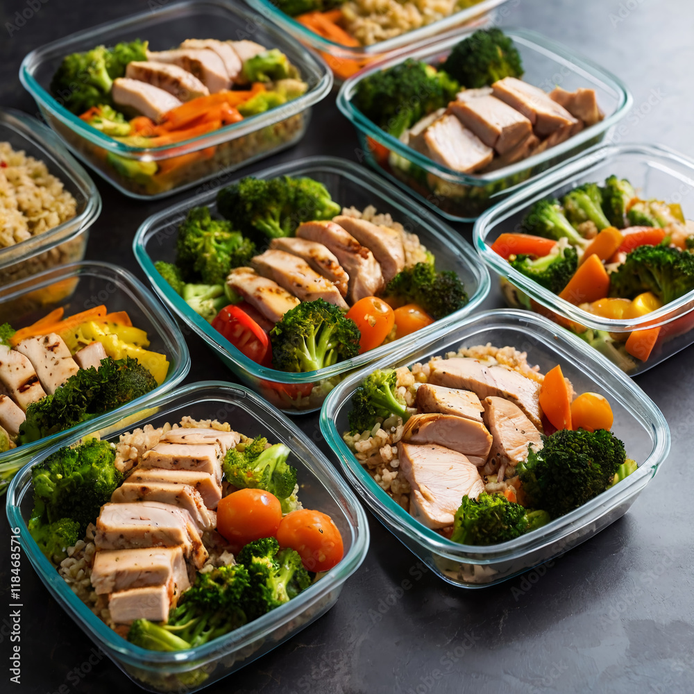 Meal Prep Containers with Balanced Diet Meals Meal Prep Containers with Balanced Diet Meals
