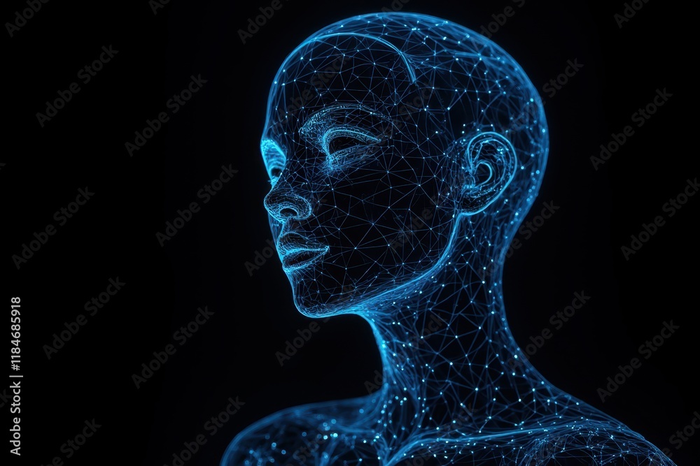 Obraz premium a woman's head is shown in a dark background