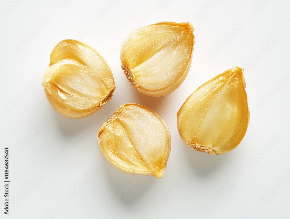 Fresh garlic cloves isolated on white background culinary ingredient food studio setting close-up view healthy cooking Fresh garlic cloves isolated on white background culinary ingredient food studio setting close-up view healthy cooking