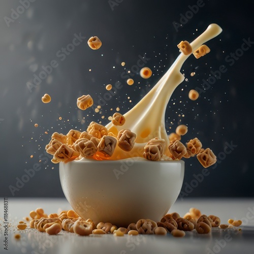 Vibrant cereal bowl filled assortment. photo