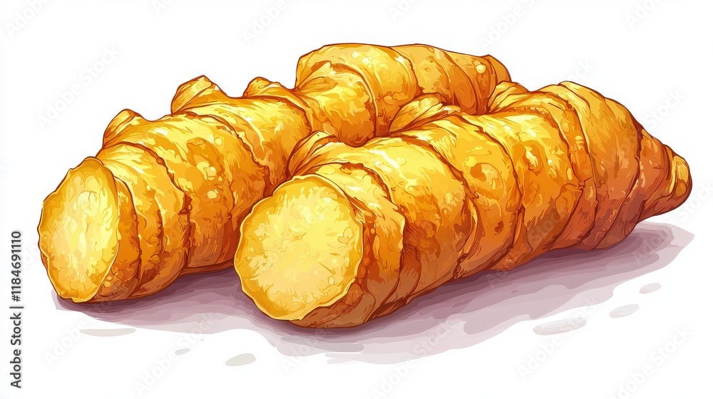 Ginger root slices isolated on white background food high-quality natural ingredients culinary concept Ginger root slices isolated on white background food high-quality natural ingredients culinary concept