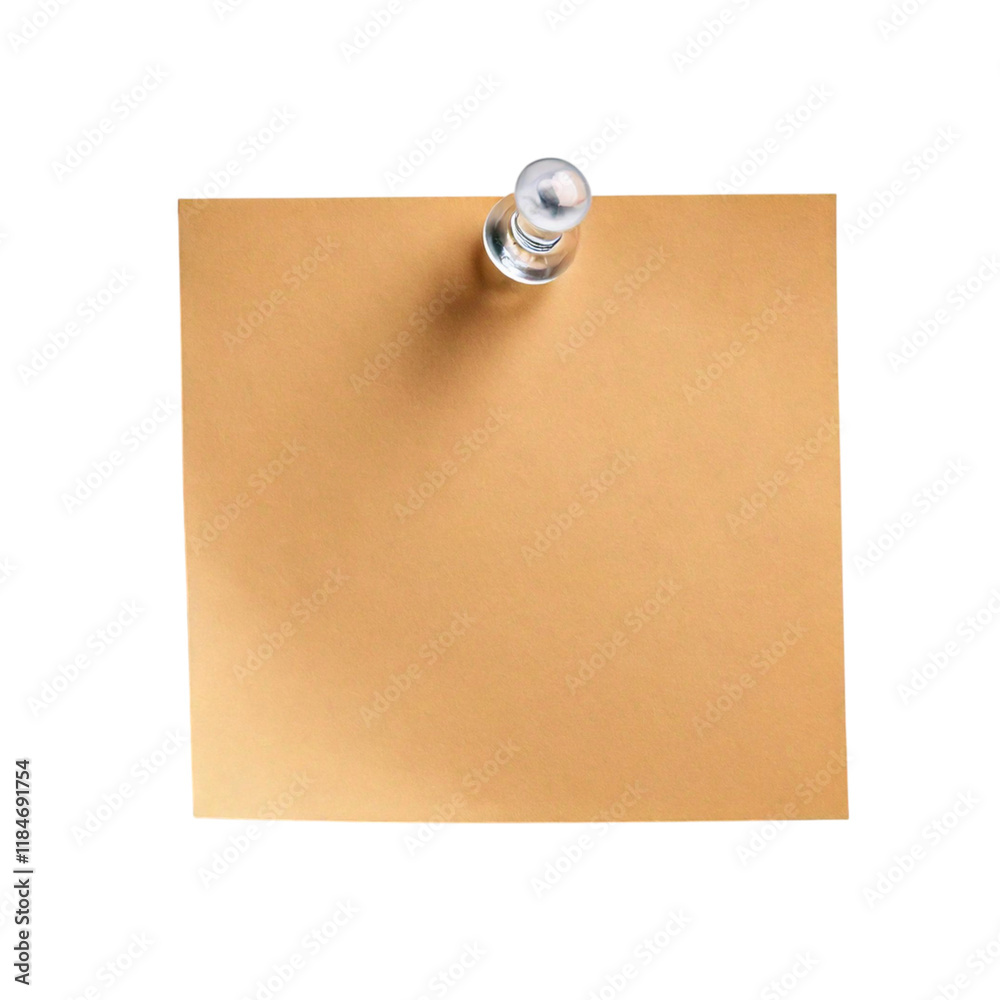Brown post-it note isolated on a transparent background; PNG format Brown post-it note isolated on a transparent background; PNG format