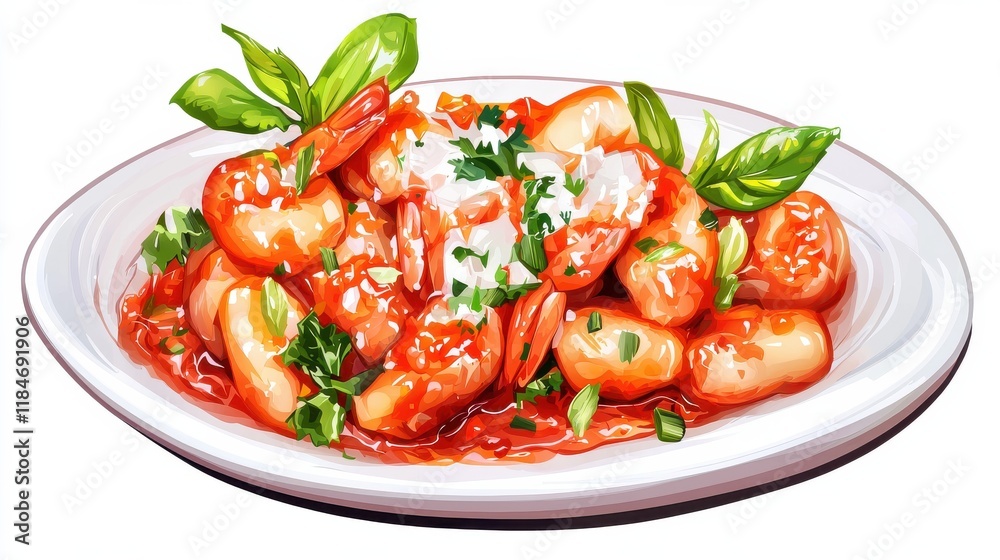 Delicious shrimp pasta dish restaurant kitchen food bright environment close-up culinary art Delicious shrimp pasta dish restaurant kitchen food bright environment close-up culinary art