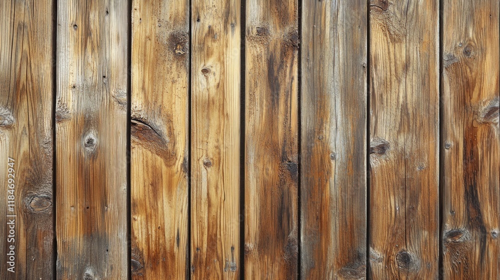 Fototapeta premium Rustic Weathered Wooden Planks Background Texture Image Brown and Beige Tones