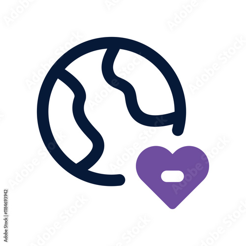 earth icon. vector dual tone icon for your website, mobile, presentation, and logo design.