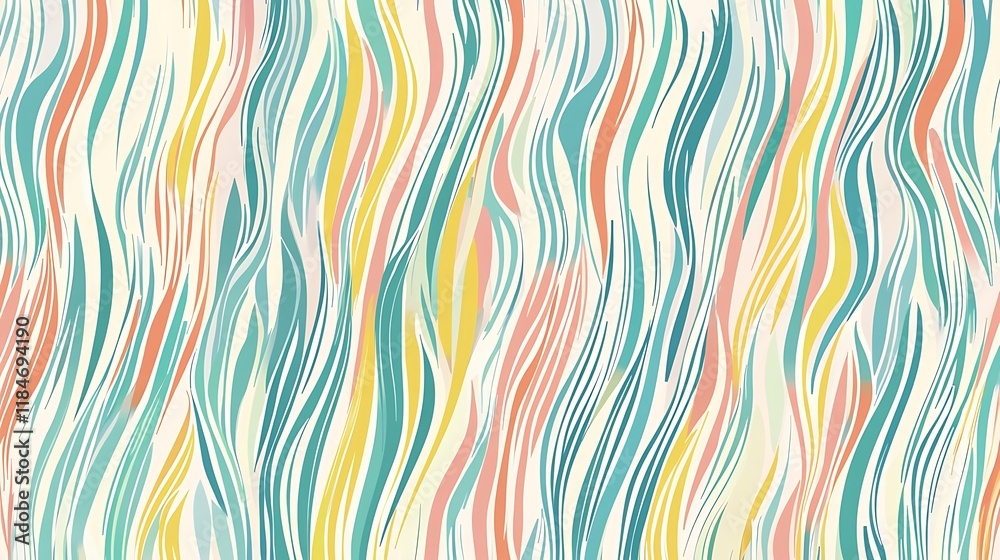 Abstract Pastel Wave Pattern: Serene, Flowing Lines in a Whimsical Style Abstract Pastel Wave Pattern: Serene, Flowing Lines in a Whimsical Style