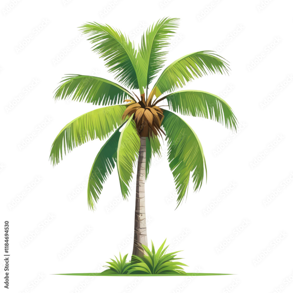 Obraz premium palm tree with transparent background PNG and JPEG image 