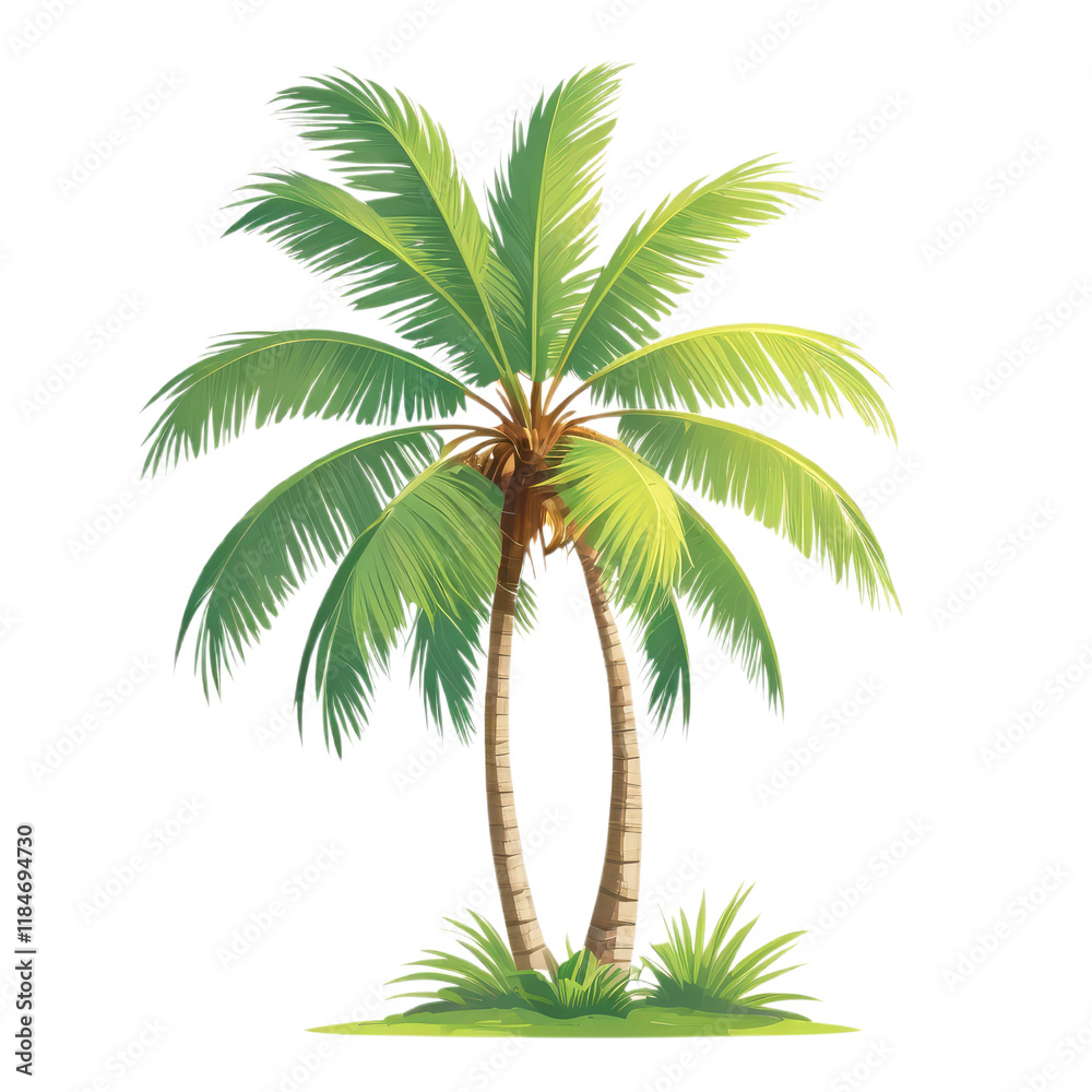 Obraz premium palm tree with transparent background PNG and JPEG image