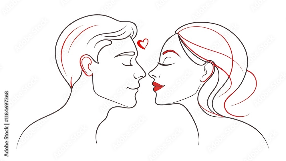 line drawing of a romantic couple line drawing of a romantic couple