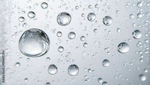 Wallpaper Mural A mesmerizing display of water bubbles floating gracefully against a soft, pale background Torontodigital.ca