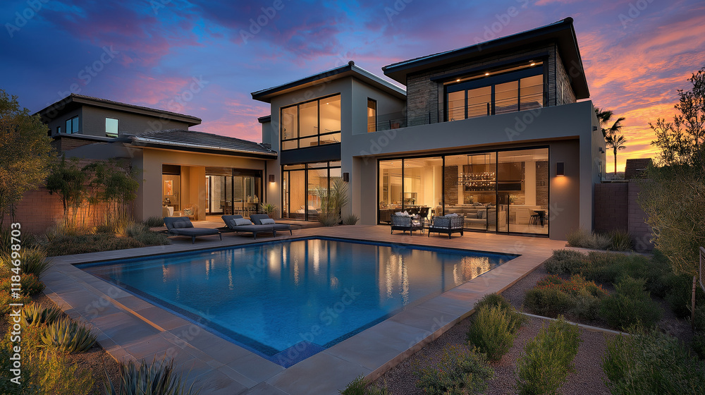 Newly Built Modern House with Spacious Front Yard and Glass Facade Newly Built Modern House with Spacious Front Yard and Glass Facade