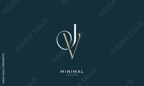Tableau sur toile Alphabet letter icon logo JV