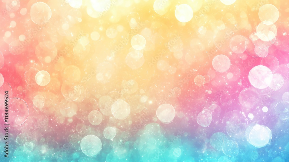 Obraz premium Dynamic burst of bubbles in gradient pastel tones, high energy and movement, colorful bubbles, celebratory concept