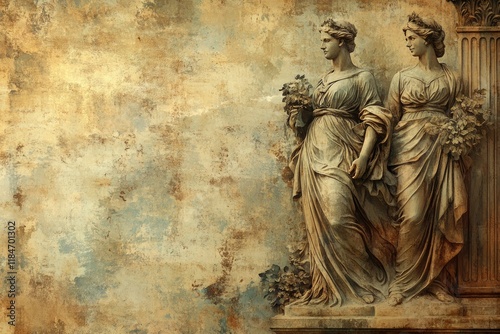 Wallpaper Mural Ancient roman goddess statues representing divine feminine power and elegance Torontodigital.ca