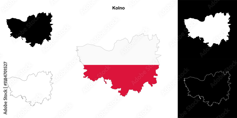 Kolno county outline map set Kolno county outline map set