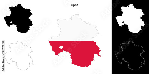 Lipno county outline map set