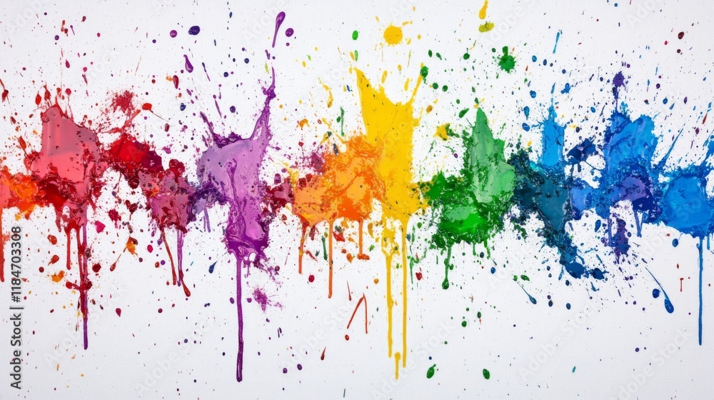 Fototapeta premium Abstract Rainbow Splatters Art
