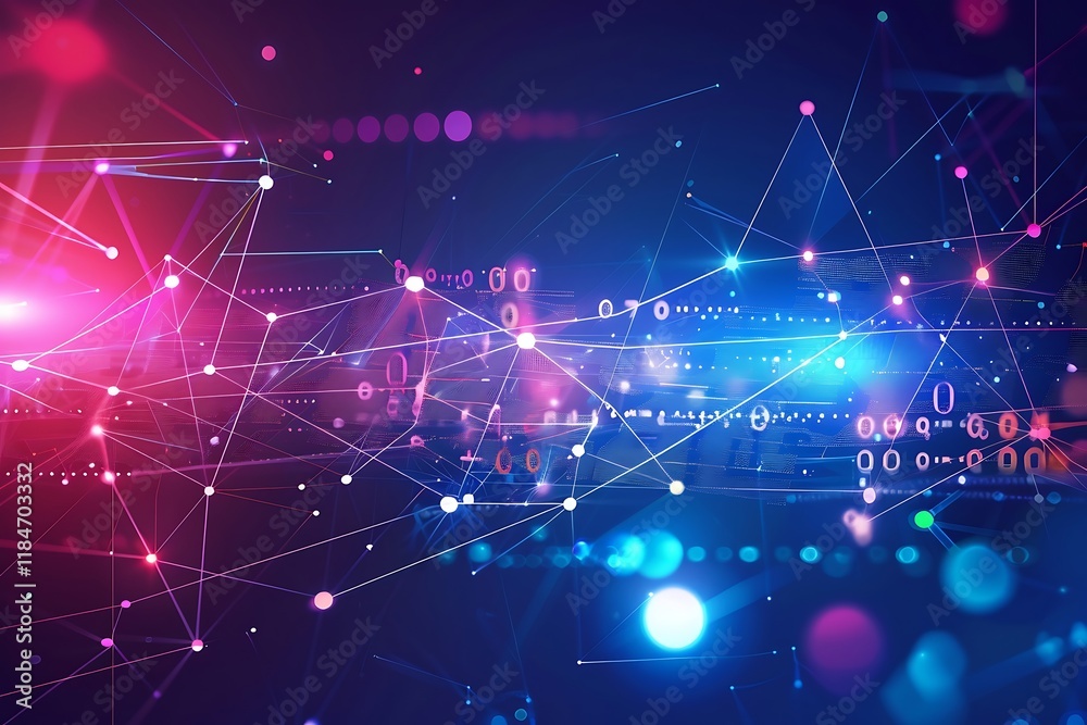 Fototapeta premium Abstract technology background with connection lines and dots. 3D Rendering