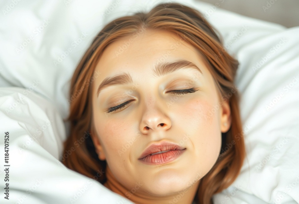 Sleeping female portrait with relaxed facial expression Sleeping female portrait with relaxed facial expression