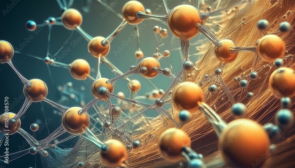 Obraz premium abstract molecular structure pattern medical background graphic resource