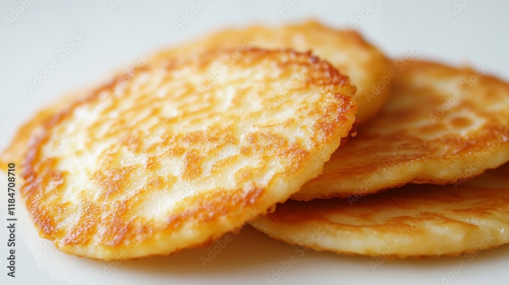 A close-up of delicate Thai coconut pancakes kanom krok with a golden-brown crust and creamy filling, set against a clean, white surface to highlight their texture. A close-up of delicate Thai coconut pancakes kanom krok with a golden-brown crust and creamy filling, set against a clean, white surface to highlight their texture.