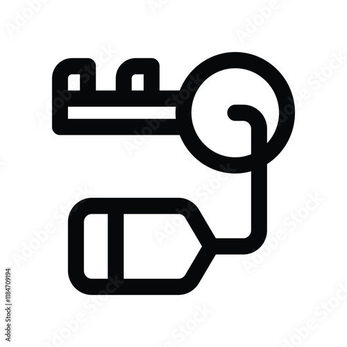 hotel key icon. vector line icon for your website, mobile, presentation, and logo design.