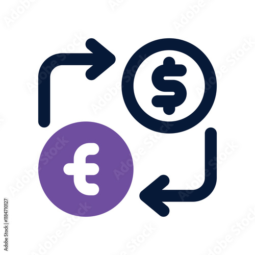 money exchange icon. vector dual tone icon for your website, mobile, presentation, and logo design.