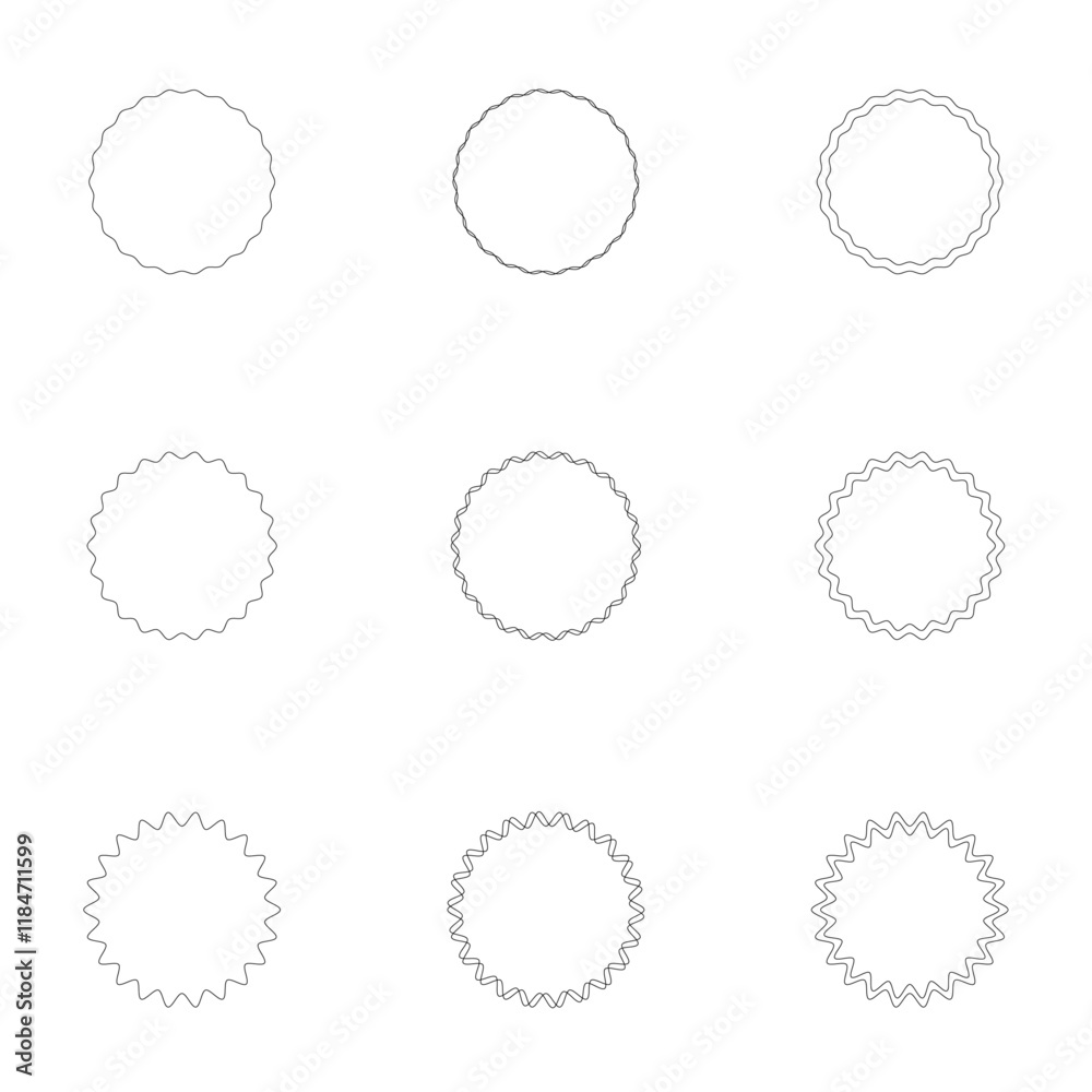 Set of circles, frames and logos with arrangements. Lines and designs, vector illustrations. Set of circles, frames and logos with arrangements. Lines and designs, vector illustrations.