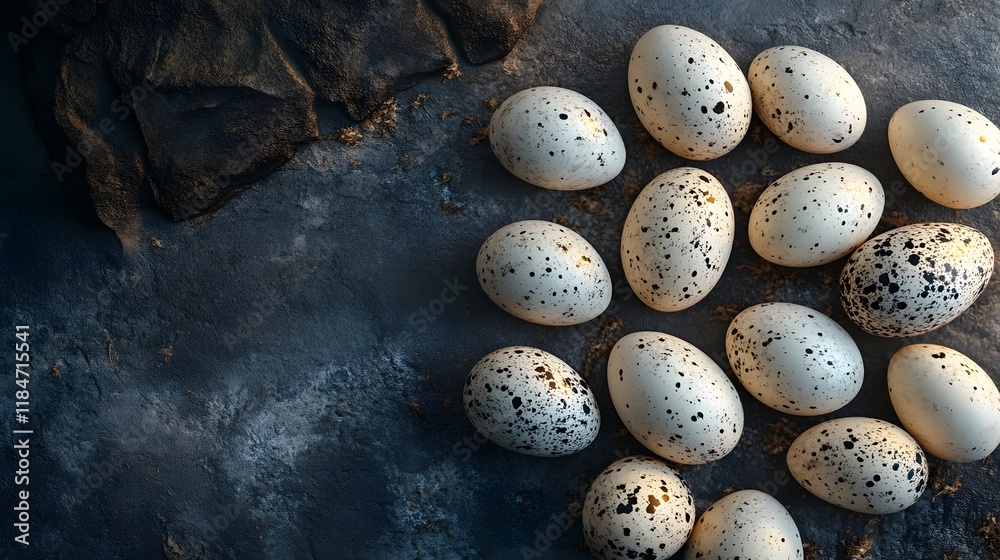 Organic Farm Chicken Eggs on Rustic Background for Easter Organic Farm Chicken Eggs on Rustic Background for Easter