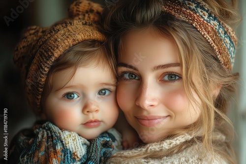 joyful motherchild bonding moment with natural light authentic emotional connection between parent and baby captured in studio portrait photo