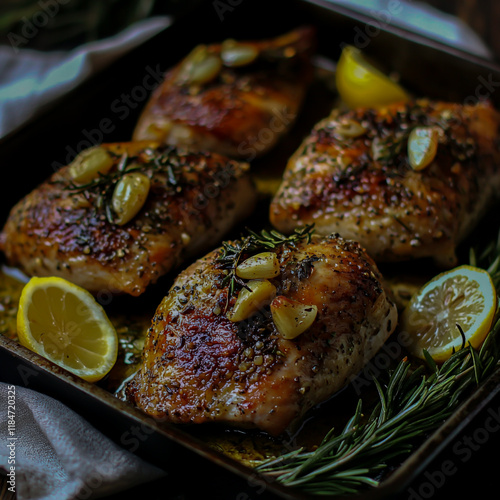 The rosemary-baked turkey, infused with garlic and a squeeze of lemon, promises a feast of vibrant flavors photo