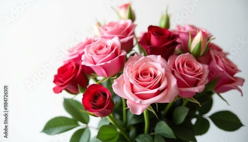 Pink and Red Rose Bouquet,  Valentines Day Flowers, Fresh Roses