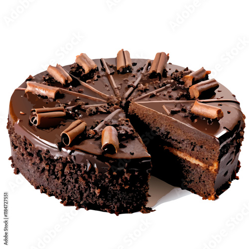 Chocolate cake with chocolate sprinkles  vector illustration (5)