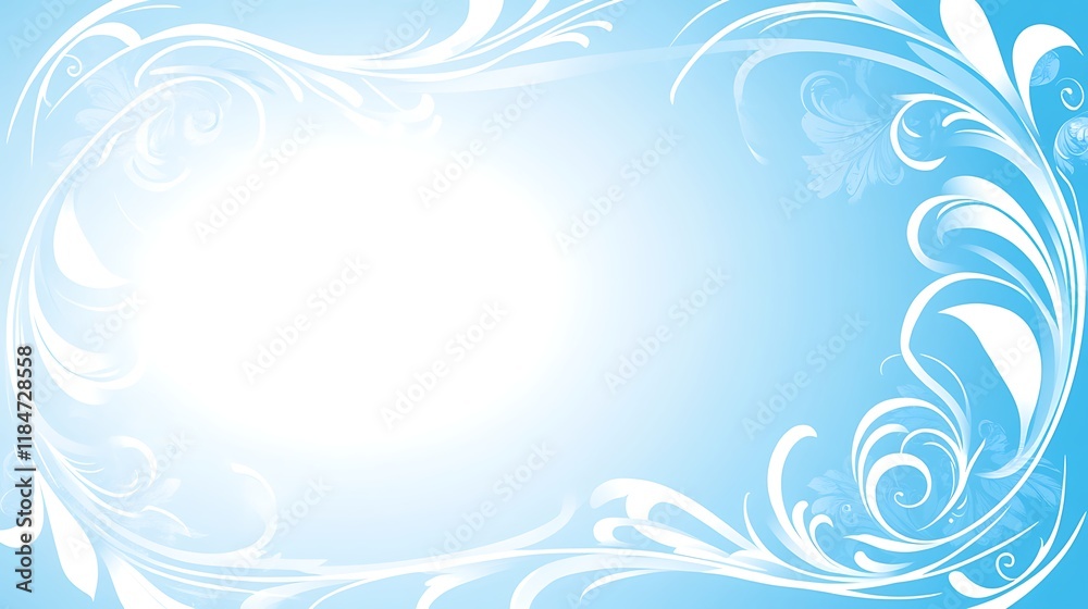 Elegant Light Blue Floral Design Background Elegant Light Blue Floral Design Background