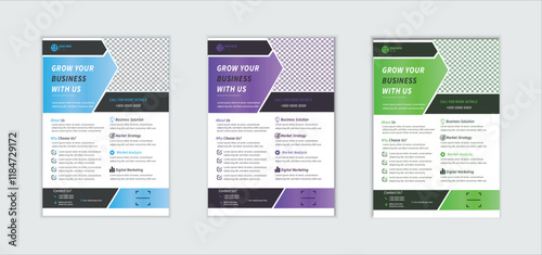 A bundle of 3 templates of different colors a4 flyer template . Creative Corporate & Business Flyer Brochure Template Design.
Business flyer in Bright colors . Professional Business Flyer. 
