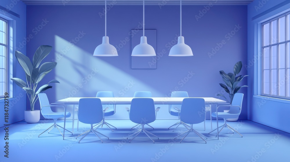 Fototapeta premium Modern Office Meeting Space with Clear Communication